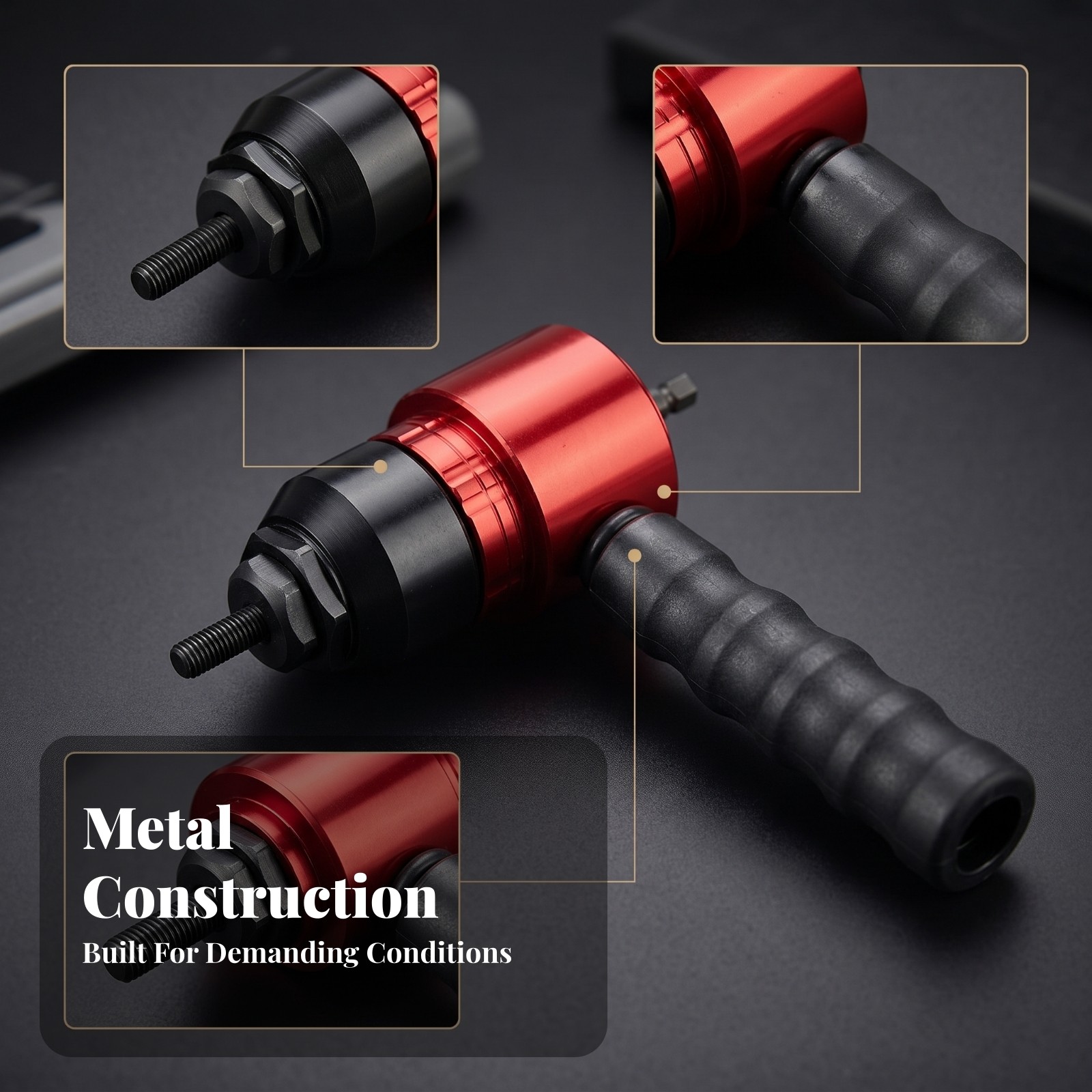 Hex Shank Rivet Nut Setter Metric and Conventional Rivet Nut Tool Side Handle