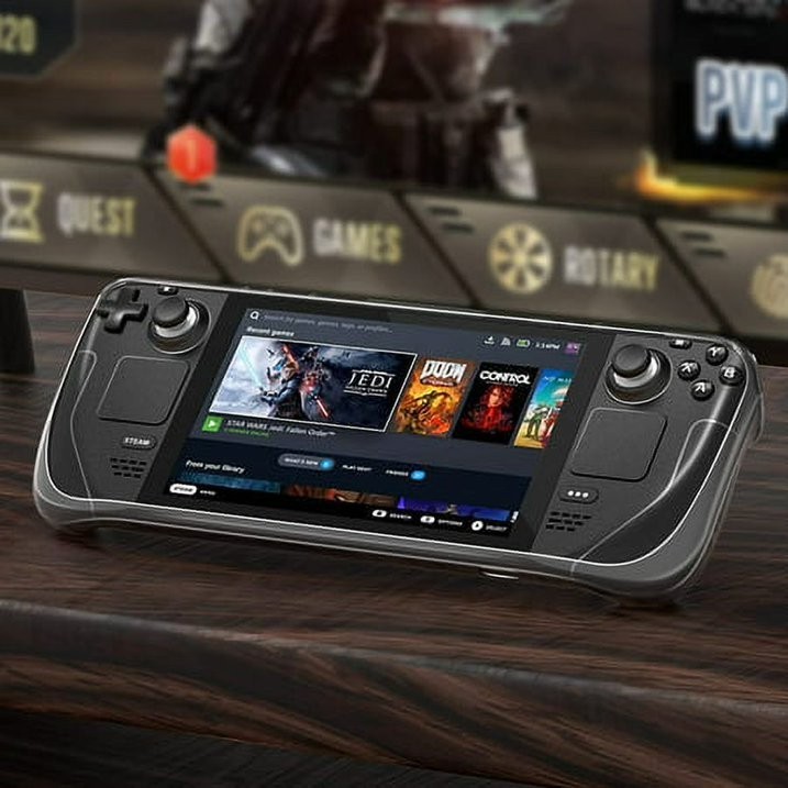 Steam Deck Protective Case Clear, TPU Soft Cover Protector with Full Protection