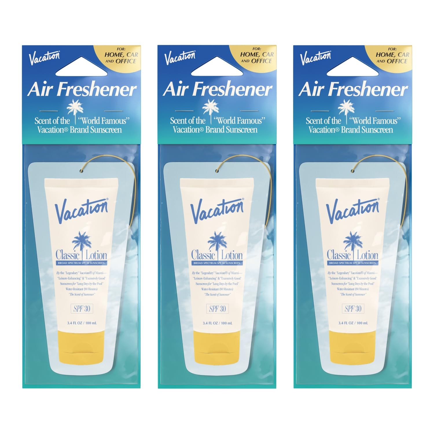 Vacation Hanging Air Freshener, Award-Winning 1 Count (Pack of 3), white