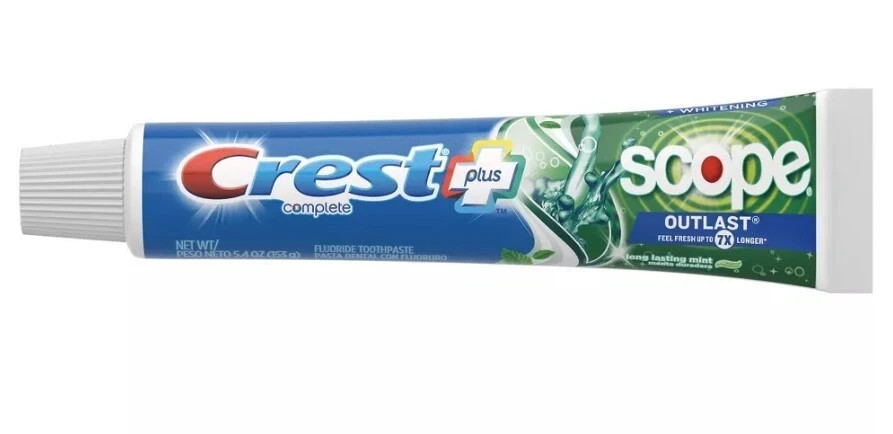 Crest Plus Complete Scope Outlast Whitening Toothpaste, 5.4 oz each 2 boxes New!