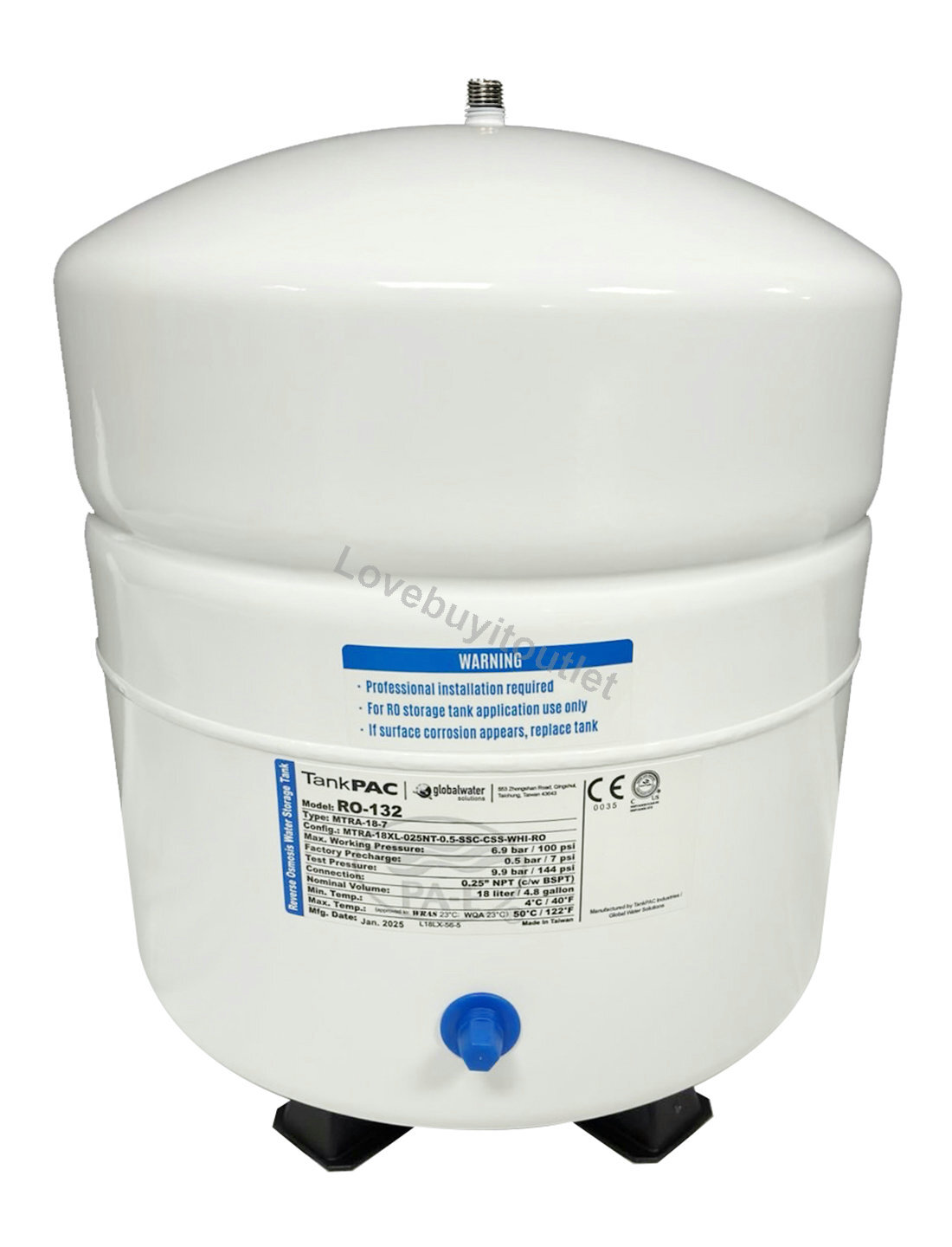 Reverse Osmosis Water Tank ​ 4.8 Gallon NSF Water Storage Metal RO Water Tank