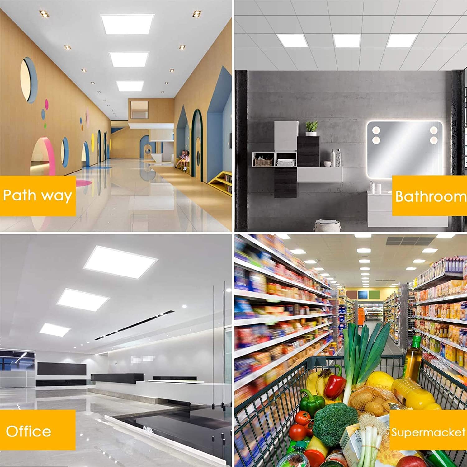 4 Packs 2x2FT White LED Flat Panel Light 45W 5000K Daylight Drop Ceiling Light