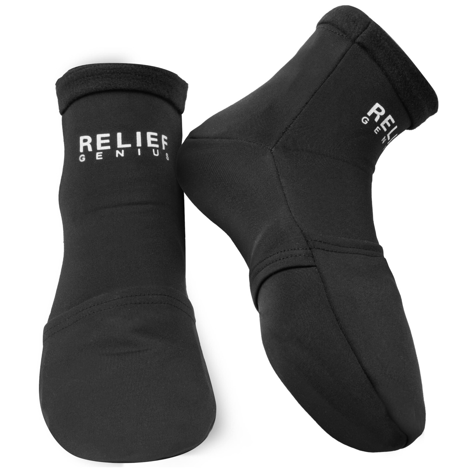 8Pcs Relief Genius Cold Therapy Socks with Reusable Gel ice Packs Blue & Black