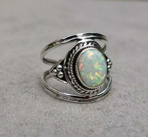 Ethiopian Opal Ring 925 Sterling Silver Opal Ring Handmade Opal Jewelry