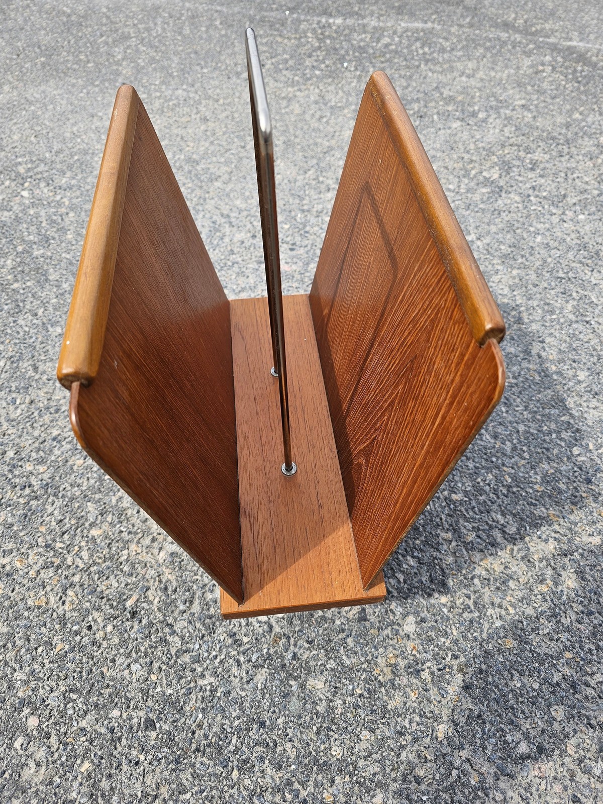 Norwegian Teak Wood Basket - Retro Newspaper Holder from the 1960s