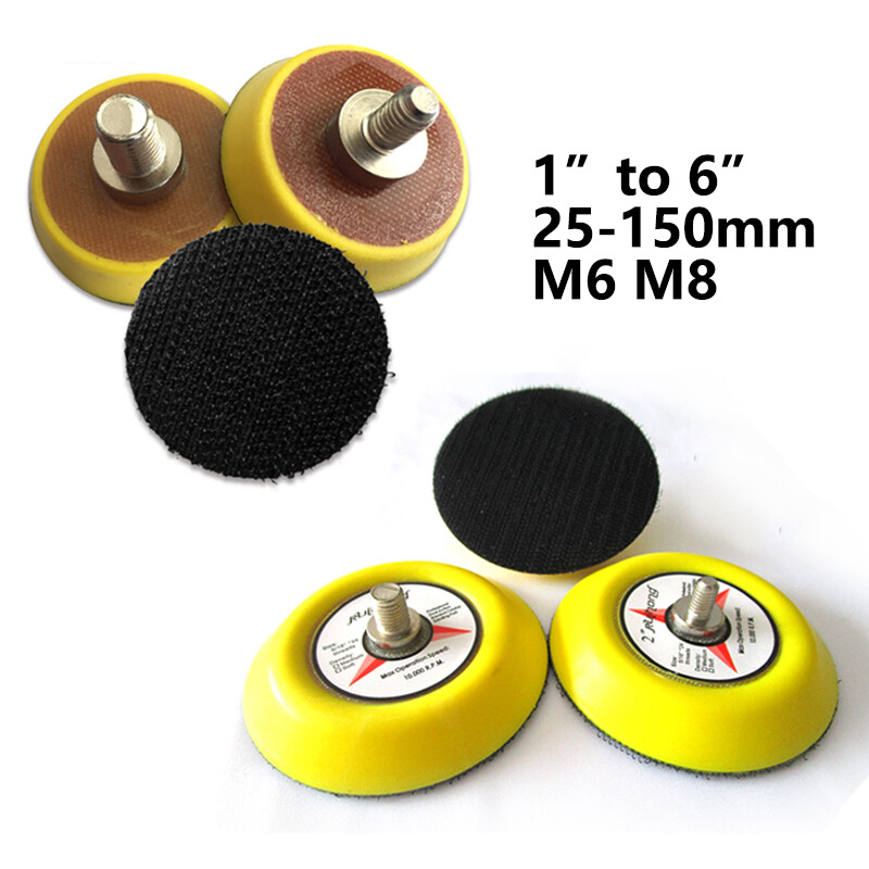 1" to 6" Sanding Backing Pad Hook Loop Sander Pad For Drill Grinder M6 M8 Bolt