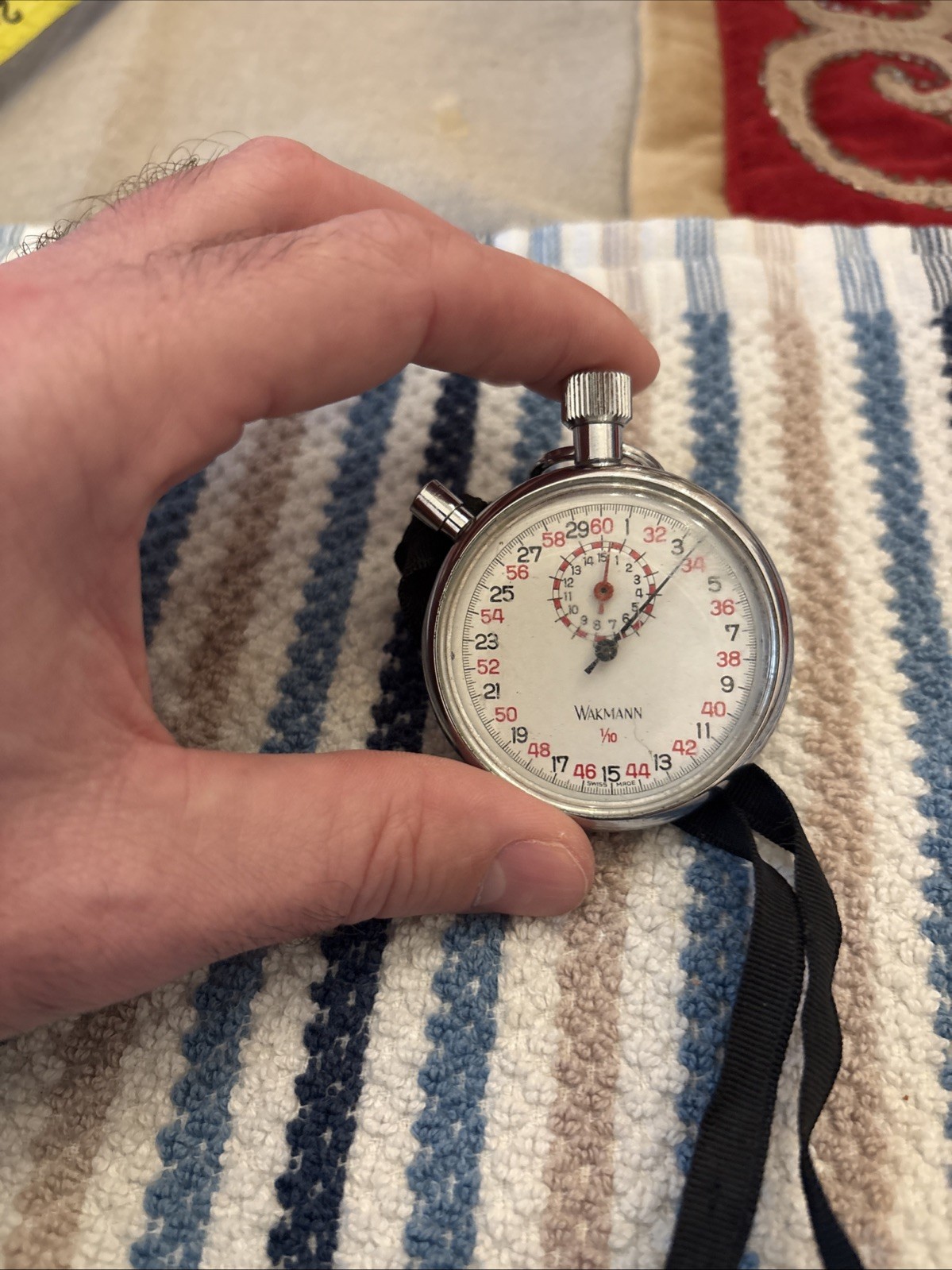 Swiss Made Wakmann 1/10 Mechanical Wind Up Vintage Stopwatch - Problem