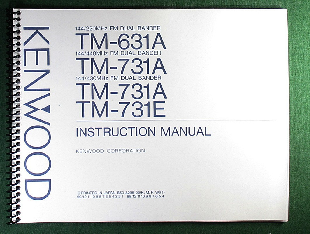 Kenwood TM-631A/731A Instruction Manual - with Protective Covers