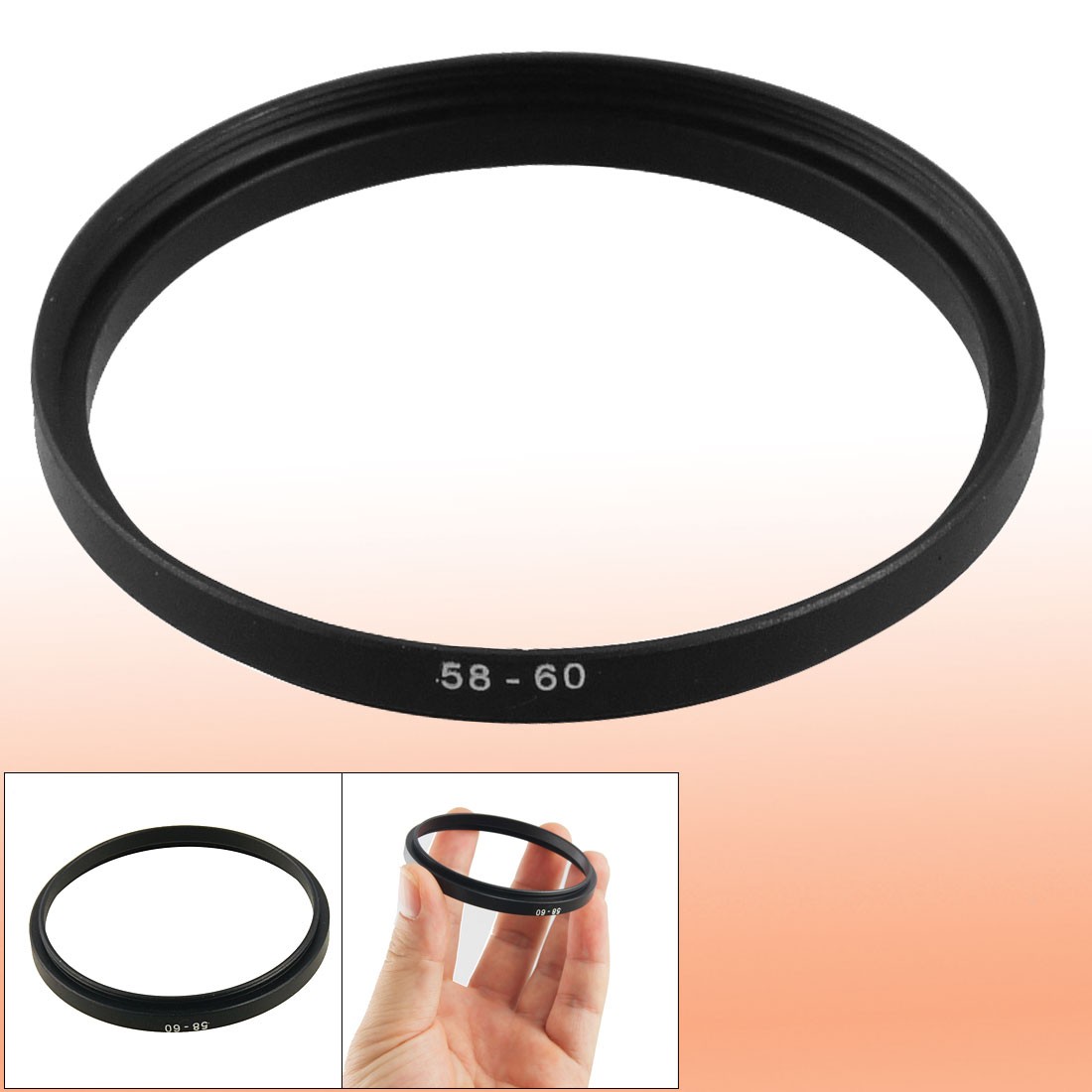 58mm-60mm Camera Lens Filter Step Up Ring Adapter Black