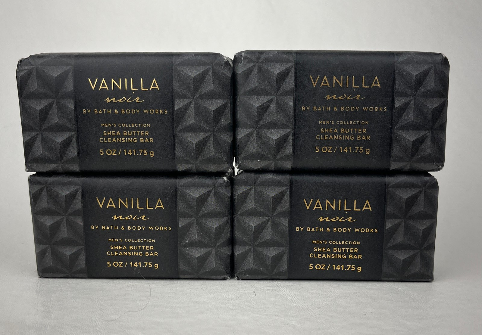 4 Bath Body Works Vanilla Noir Men’s Collection Shea Butter Cleansing Soap Bars