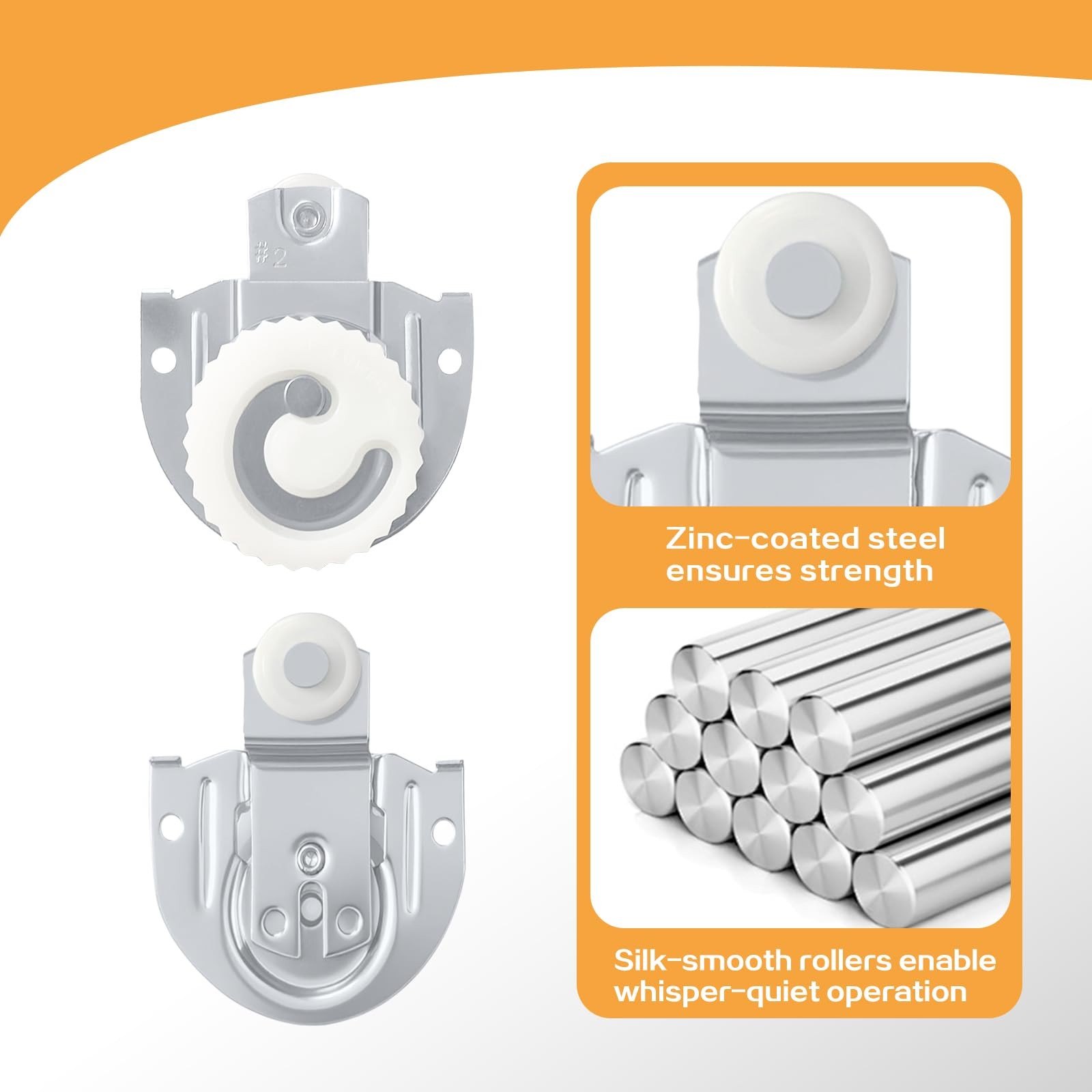 Sissatthai 4Pcs Sliding Closet Door Hardware Rollers, Silver