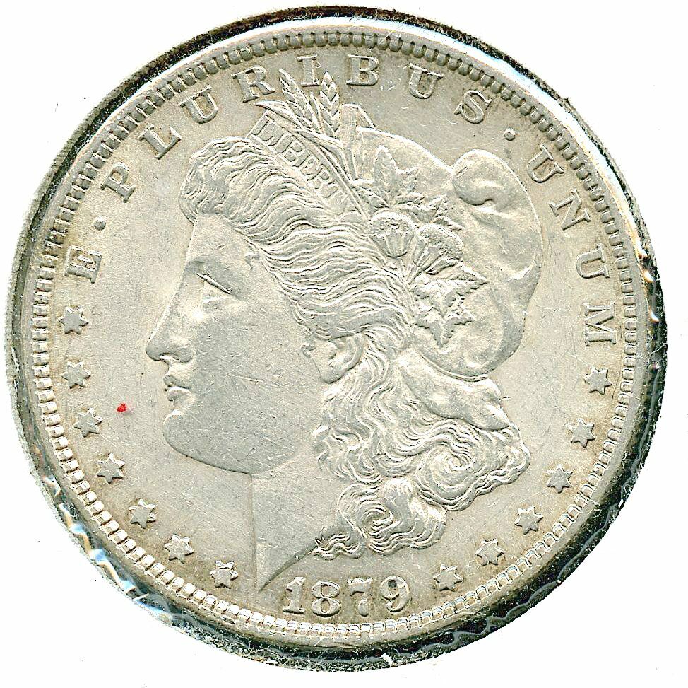 1879 MORGAN SILVER DOLLAR 90% SILVER $1 US COIN - GREAT CONDITION! B004