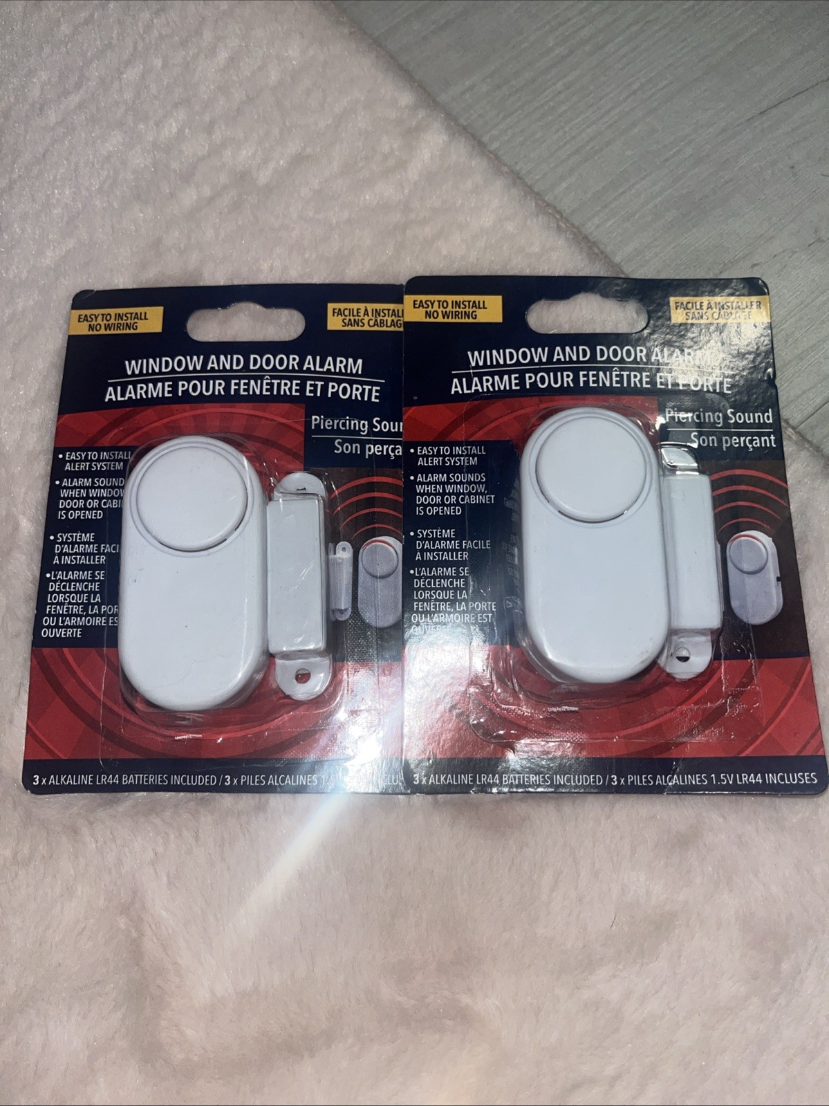 Window And Door Alarm, Easy To Install, No Wiring Needed  Batteries Included Set