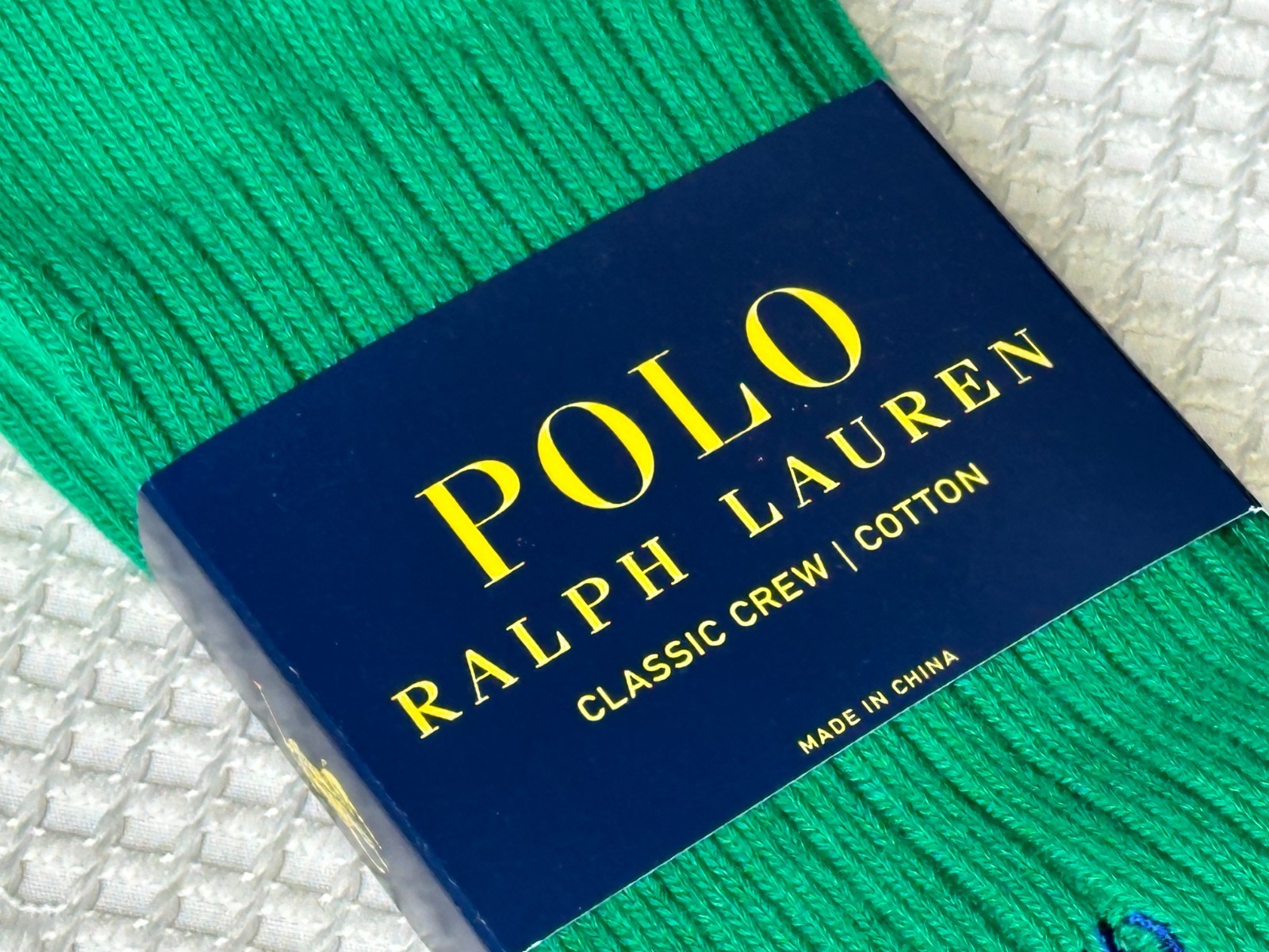 POLO COTTON BLEND CLASSIC CREW SOCKS RALPH LAUREN CHRISTMAS GREEN MENS 10-13