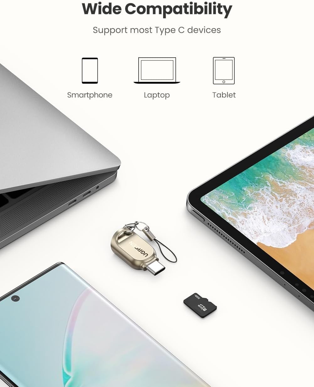 Mini USB C Micro SD Card Reader - Durable Zinc Alloy for On-the-Go Access