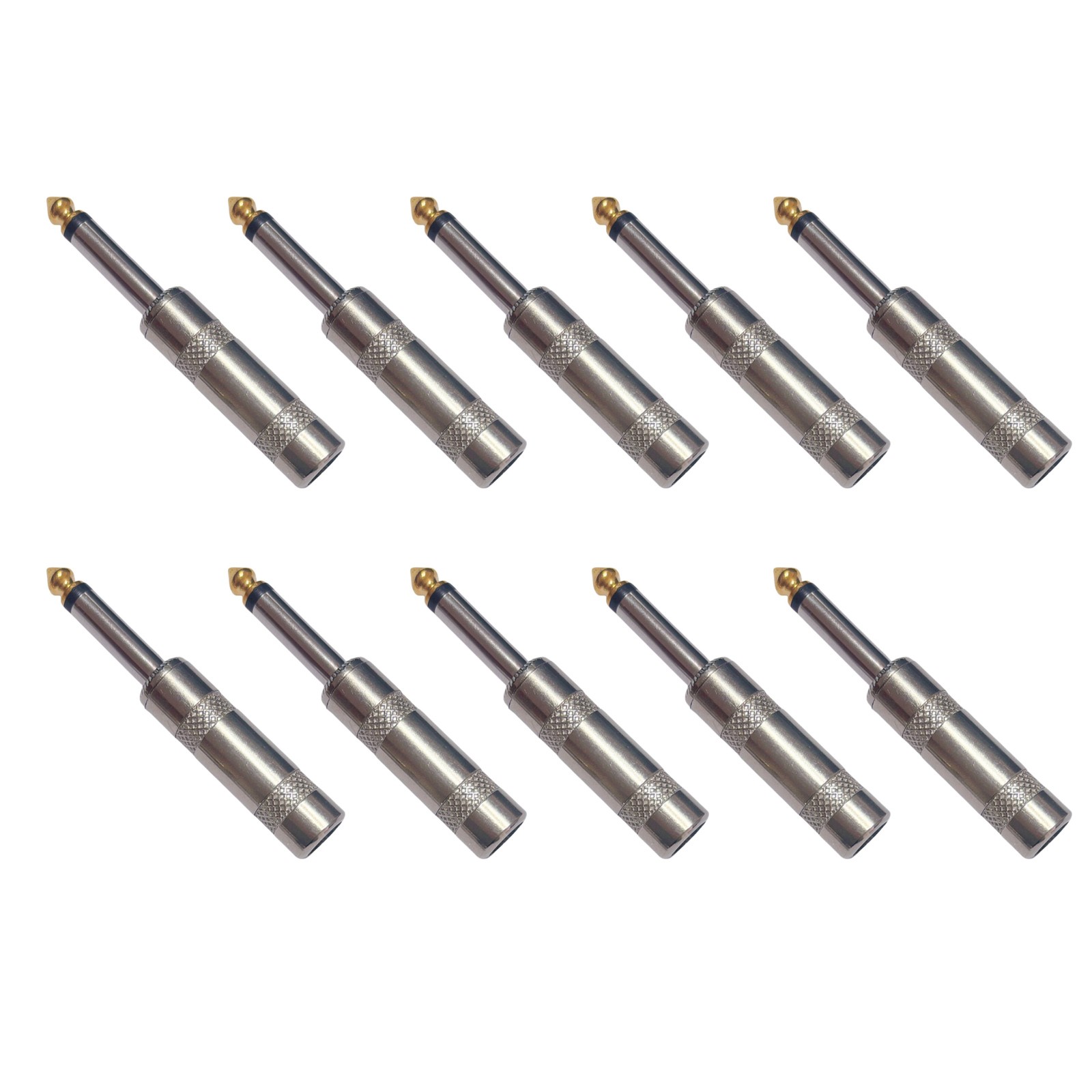 10PCS 6.35 mm (1/4 in) TS Male MONO Male Audio Speaker Adapter Plug Assembly
