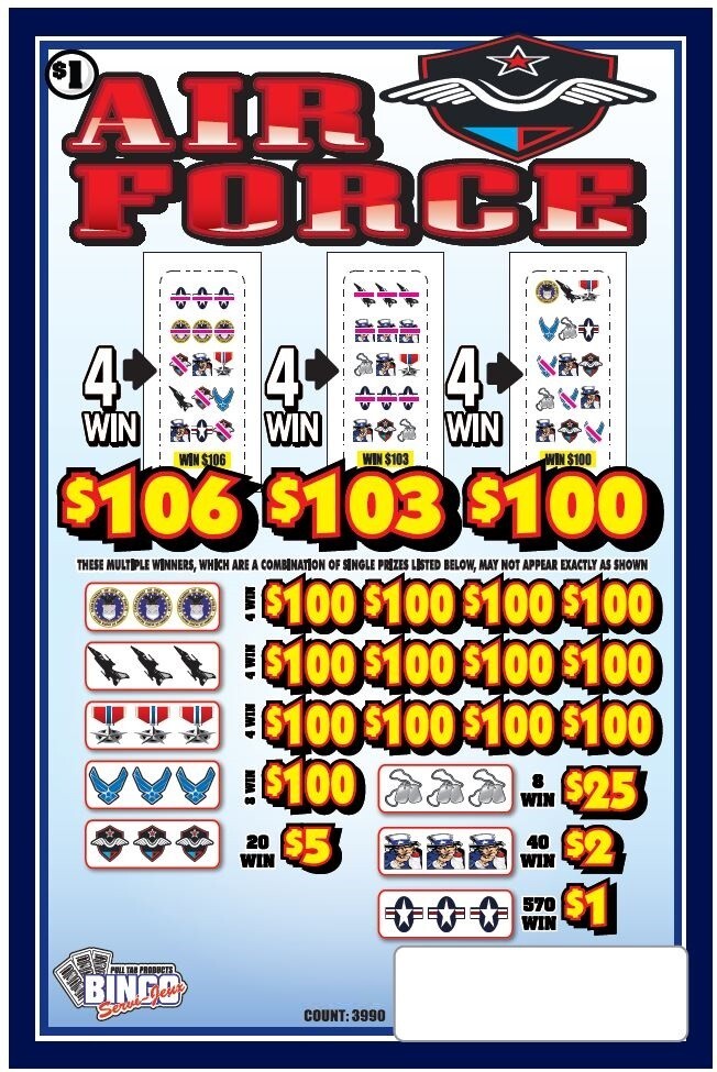 NEW pull tickets AIR FORCE - Instant Tabs