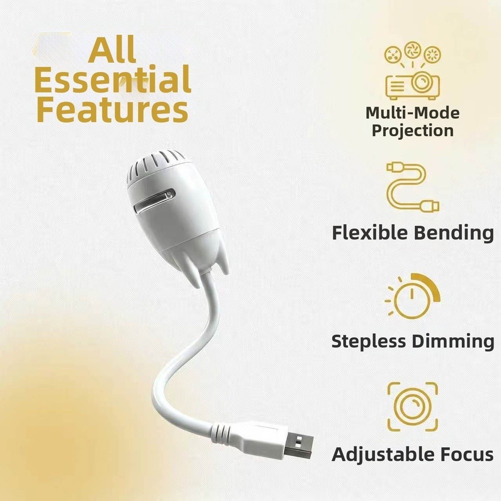 White Starry Night For Projector Lamp USB Flexible Insert Easy Operation