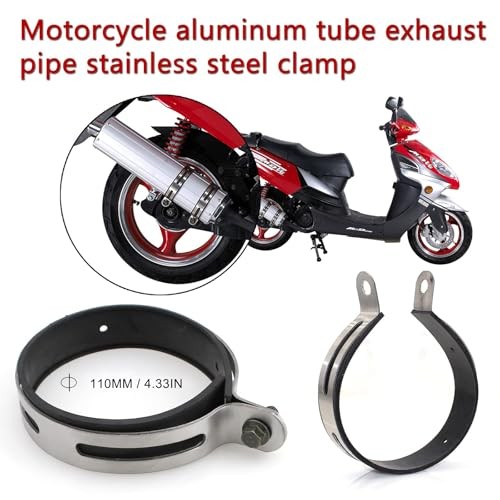 2 Piece Universal Motorcycle Exhaust Bracket Clip Hardware Inner 4.5"- 2 PCS