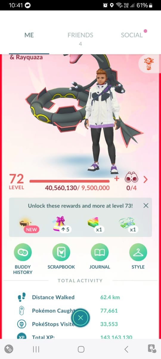 Lvl 72 | Legacy 46 | 338 Shiny | 188 Legendary | 5.000.000 Dust | Pokémon | Go