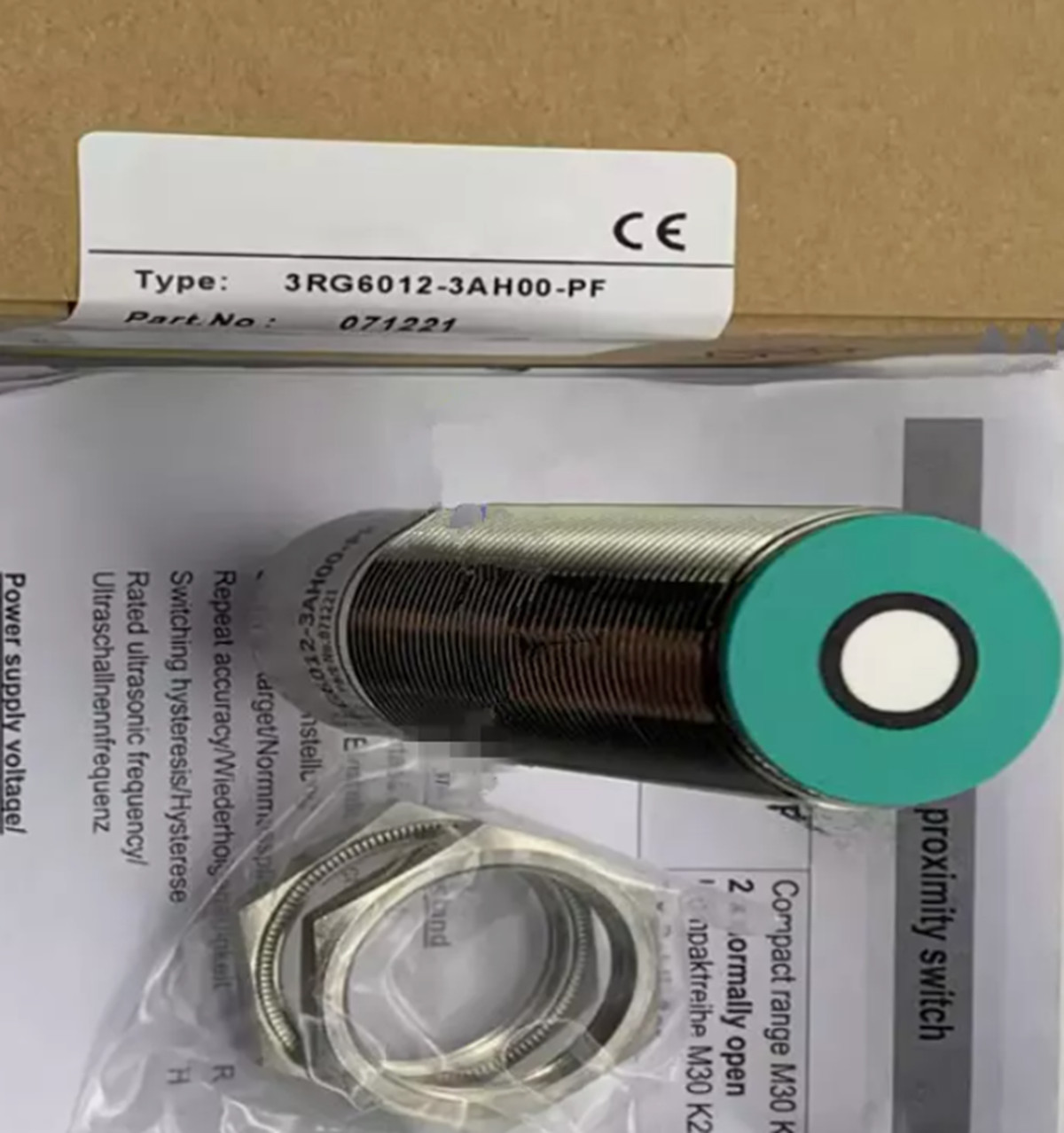 New FIT FOR Ultrasonic sensor 3RG6012-3AH00-PF