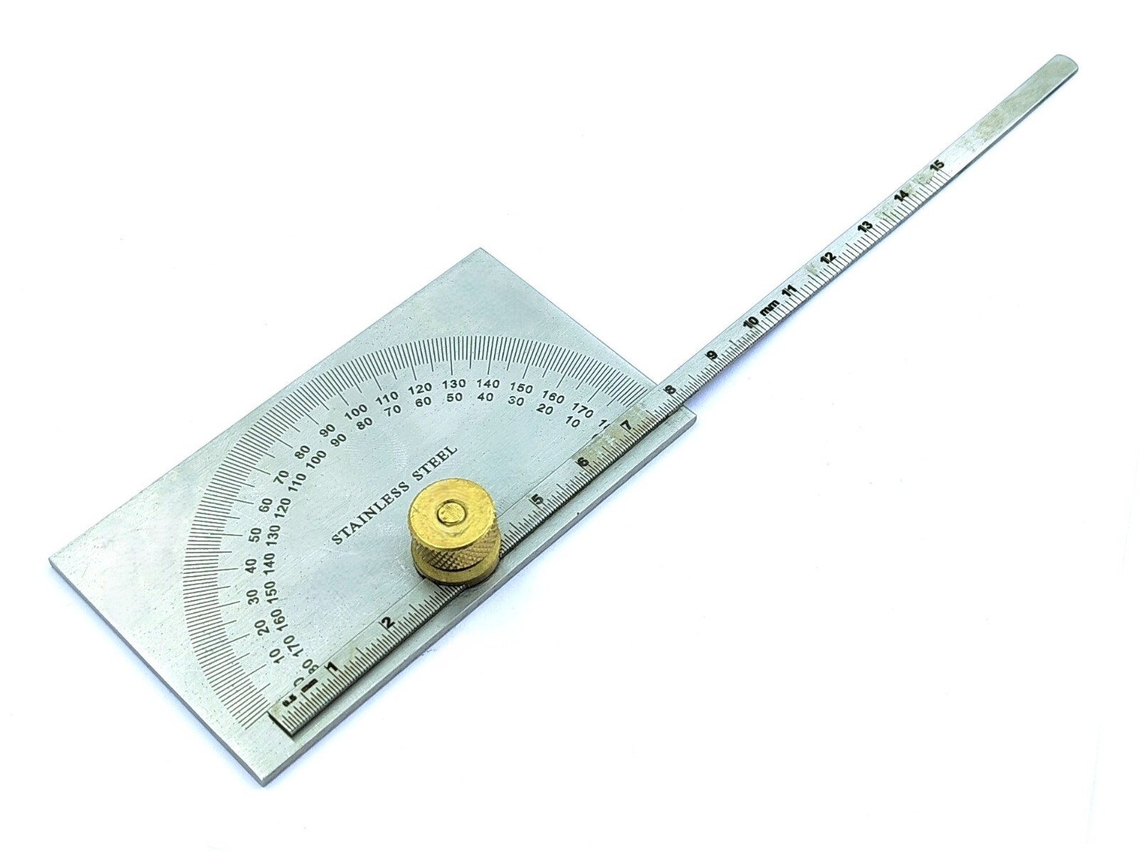 Stainless Steel Square Head Degree Protractor cum Depth Protractor 0-180 degrees