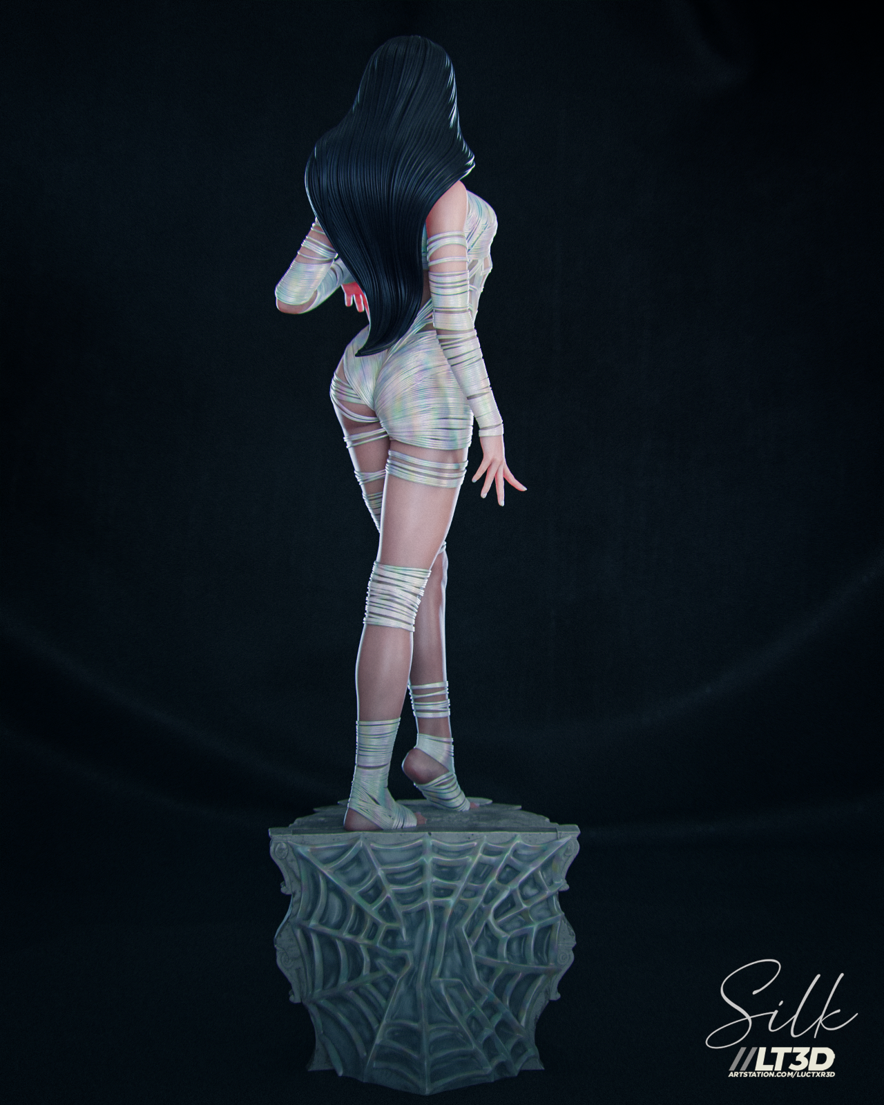 Silk (1) Unpainted 1/6 resin model kit and base abe