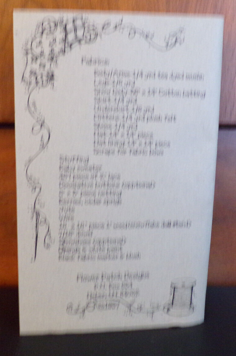 Snowflake Doll Pattern by Flower Patch Designs 28" Doll Sewing Pattern VTG UNCUT