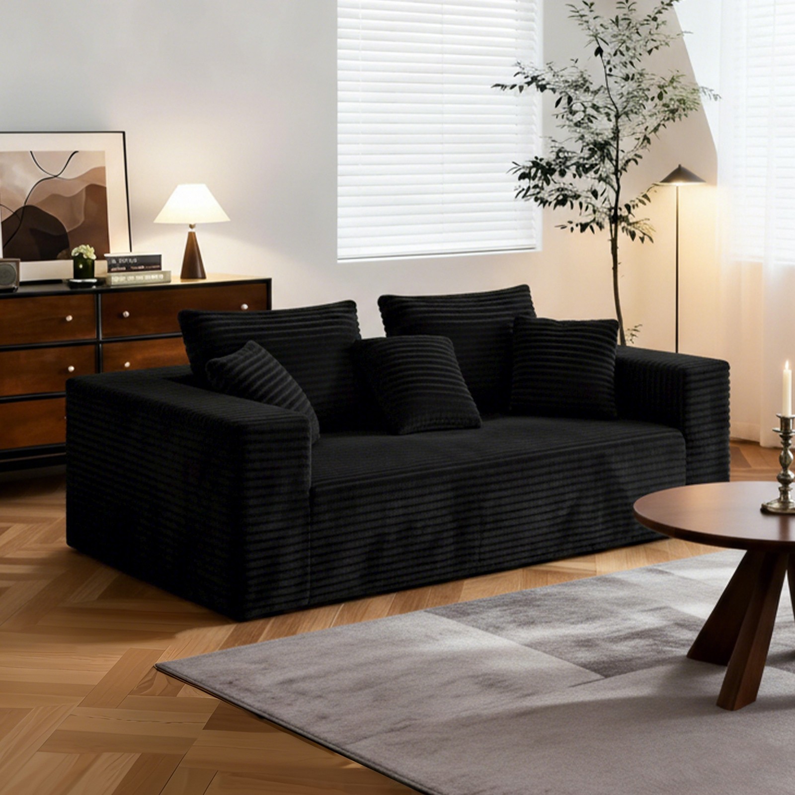Boneless Cloud Couch Sofa, 3 Seater Deep Seat Modern Lounge Sleeper Couch, No A
