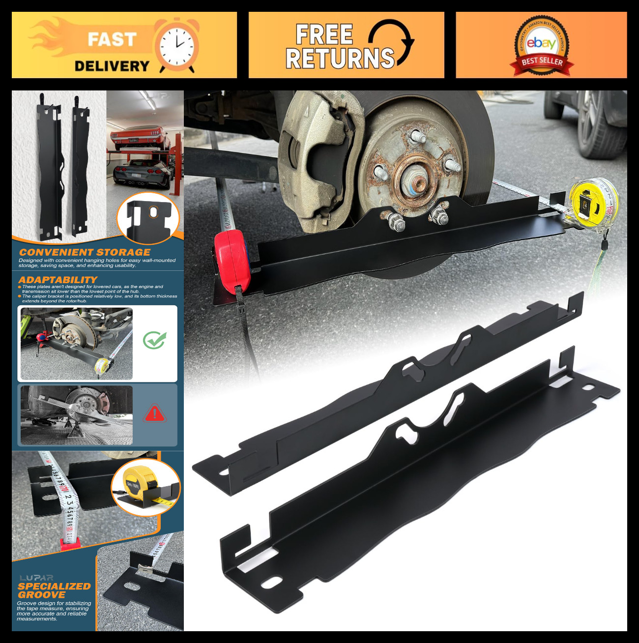 Heavy Duty Stainless Steel Toe Alignment Tool Plates for Wheel Alignment - Wall-