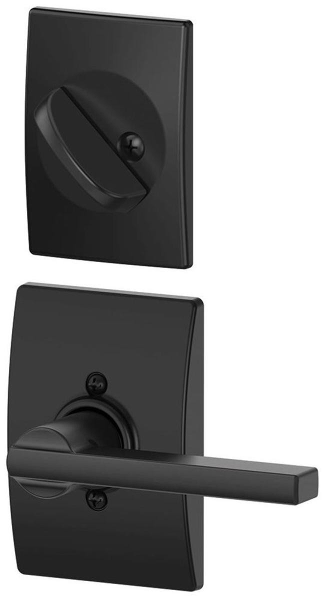 Schlage F94-LAT-CEN Latitude One-Sided Dummy Interior Pack - Black