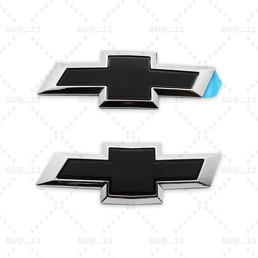 Front Grille & Rear Black Bowtie Emblem Set For 2016-2018 Malibu