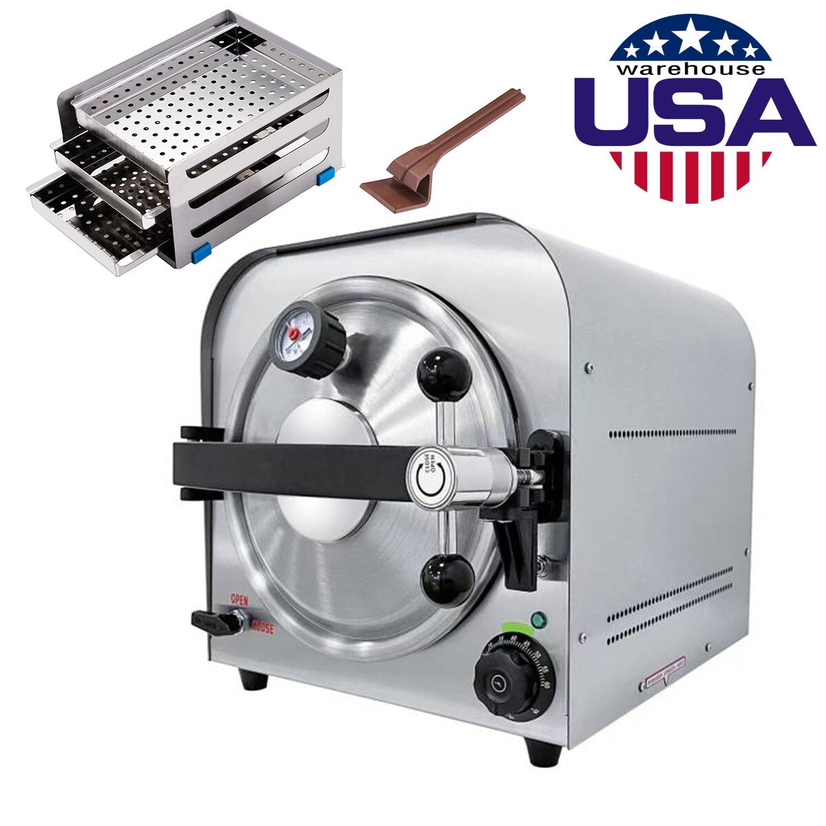 14L Dental Autoclave Steam Sterilizer Medical Sterilization Lab Equipment 110V