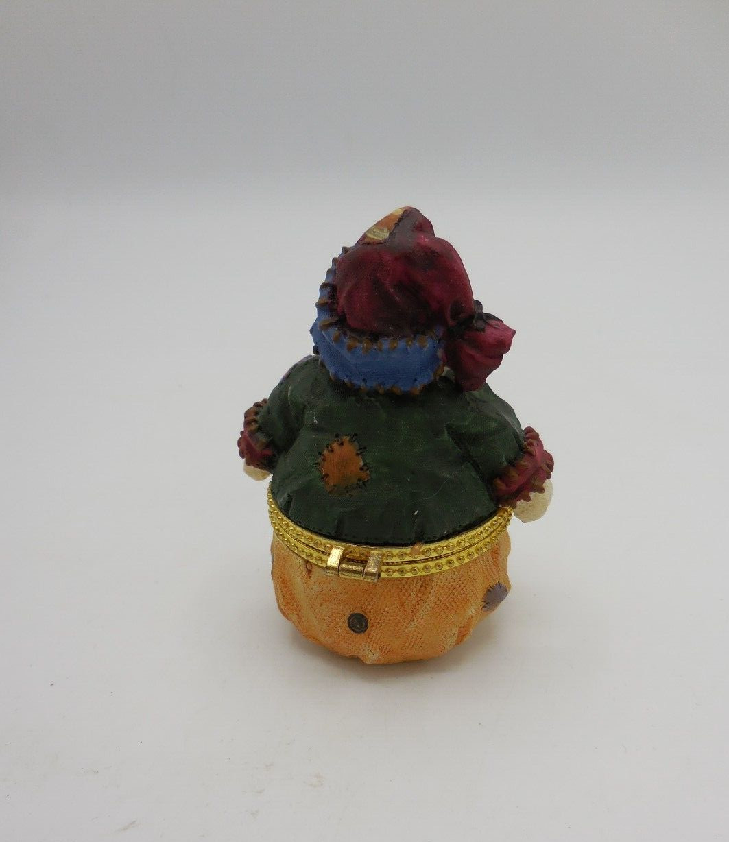 Rustic Patchwork Snowman Hinged Trinket Box 3.5"