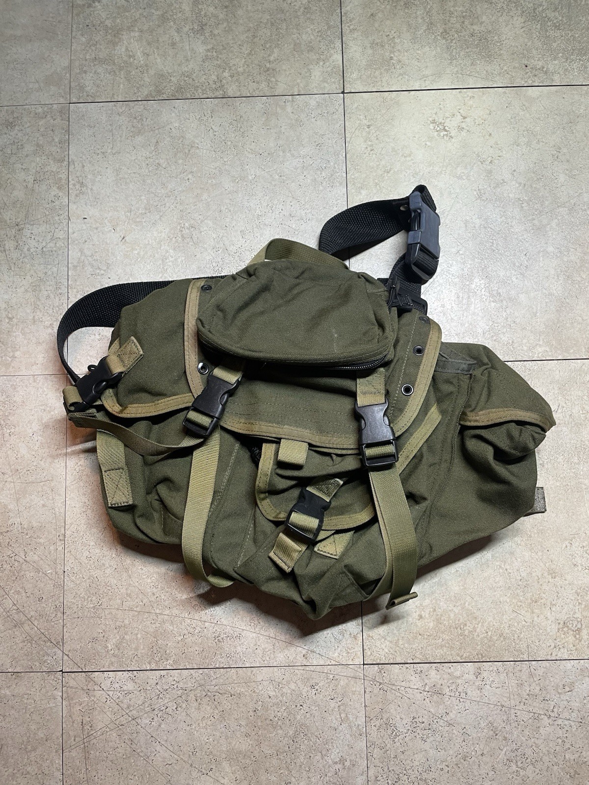 Vintage Blackhawk Ruck Sack Green Military Small Backpack