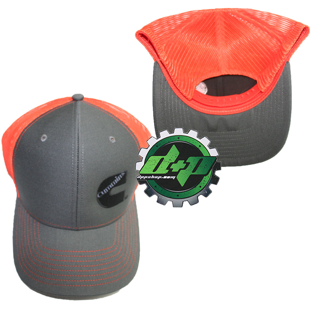 Cummins trucker hat ball mesh richardson orange gray snap back summer cap