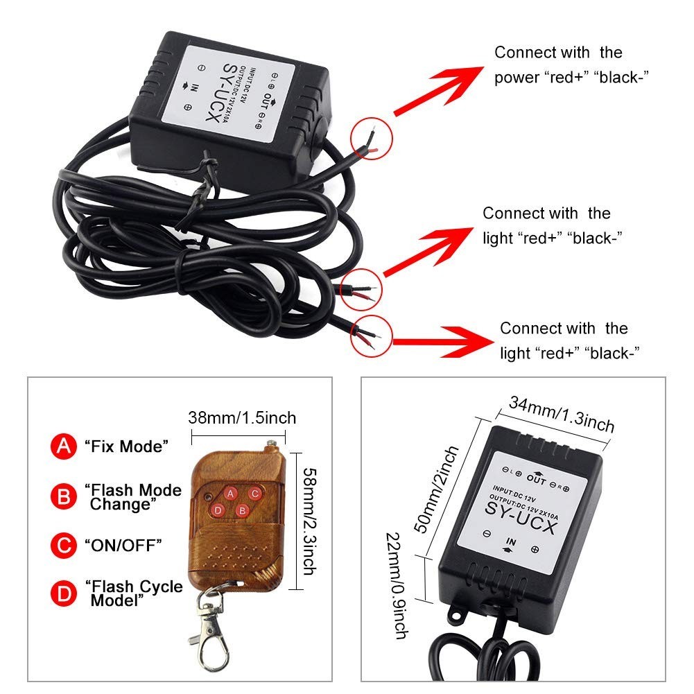 16-Mode Strobe Controller Module, 12V-24V LED Flasher for Brake Light, Car & Mot