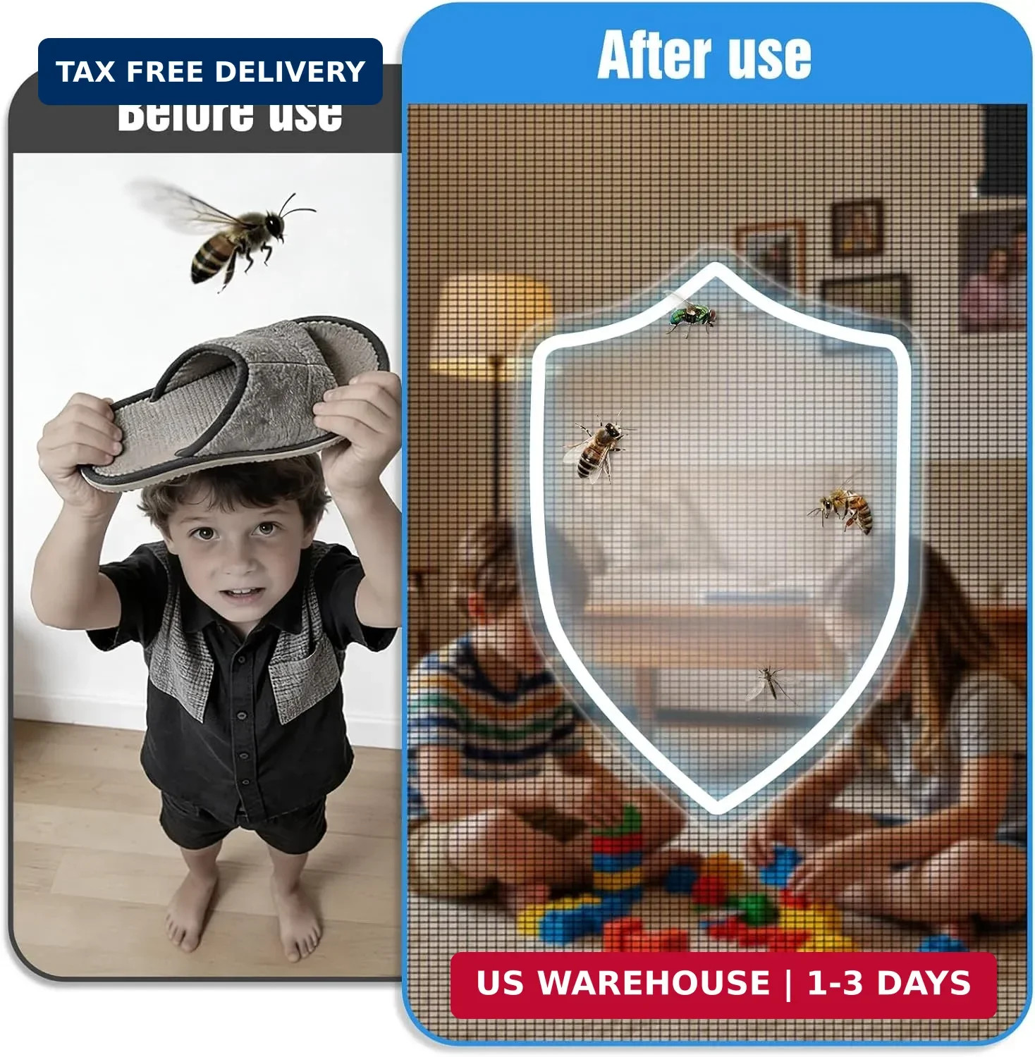 TasticTotes Screen Door Mesh - Reversible Left & Right Opening Door Screen with