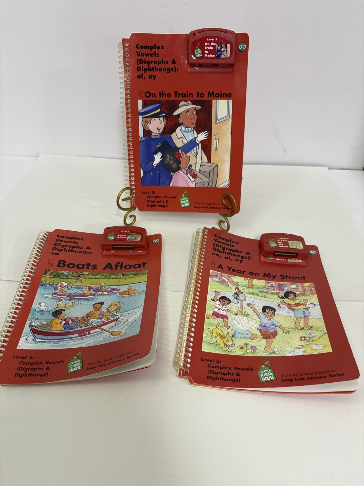 Lot Of 3 - LeapFrog Schoolhouse Books w/ Cartridges - Level 5