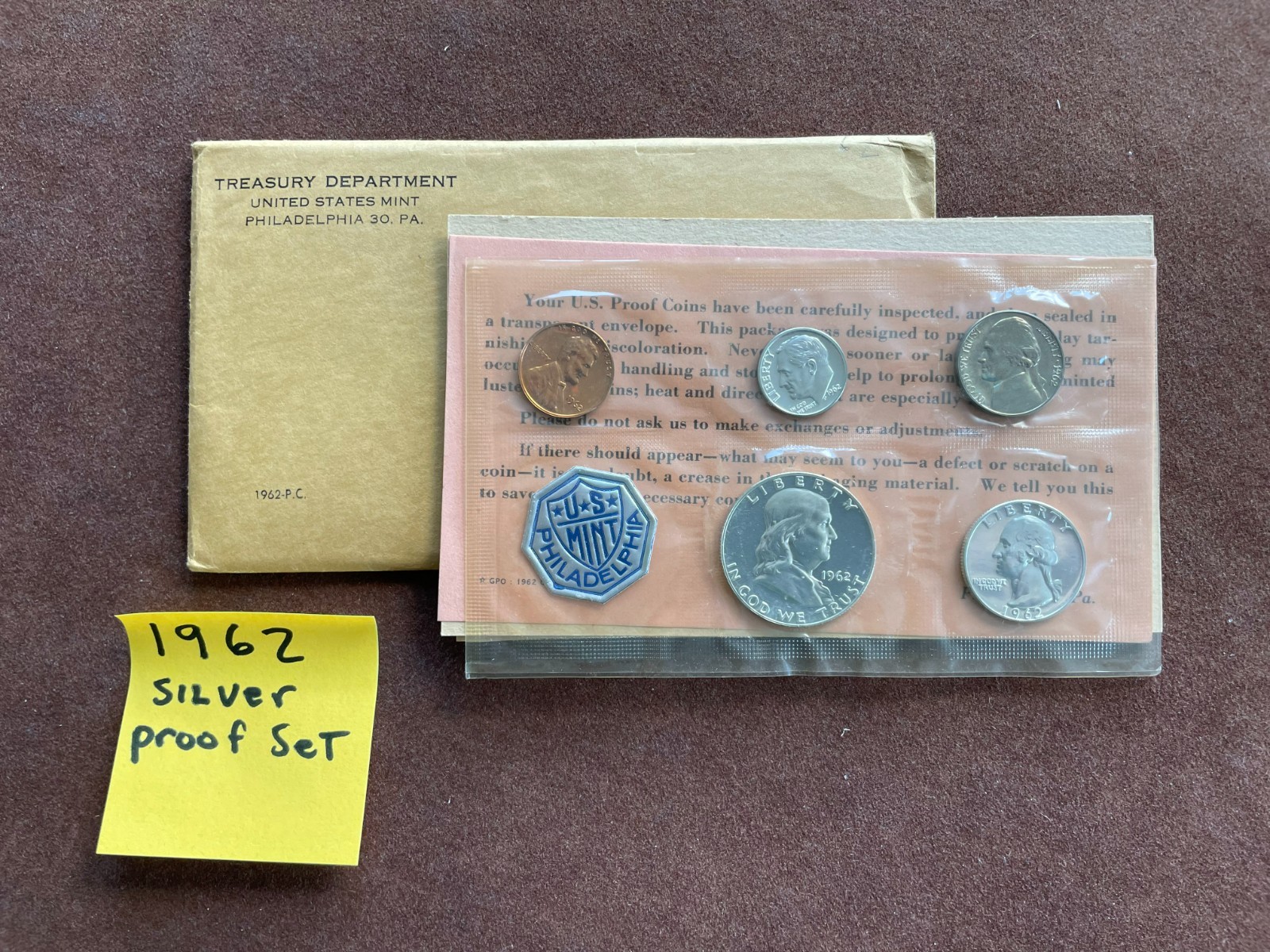 1962 US SILVER PROOF SET COMPLETE