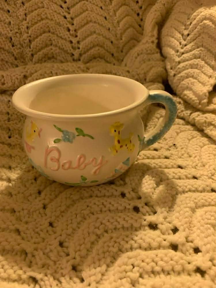 Vintage Napcoware Baby Blue & White Planter Mug