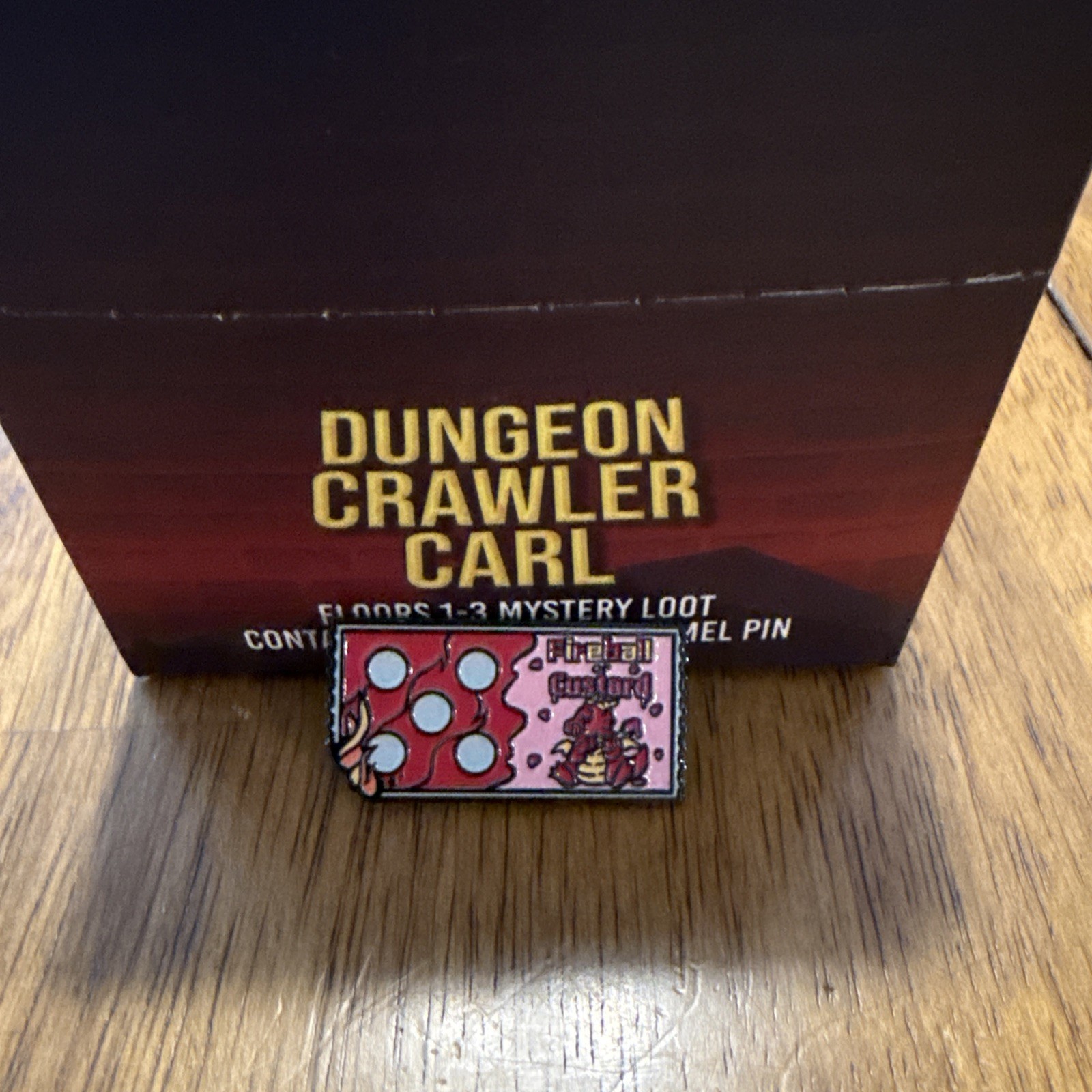 Dungeon Crawler Carl Enamel Pin – Foam Brain Games – Fireball or Custard