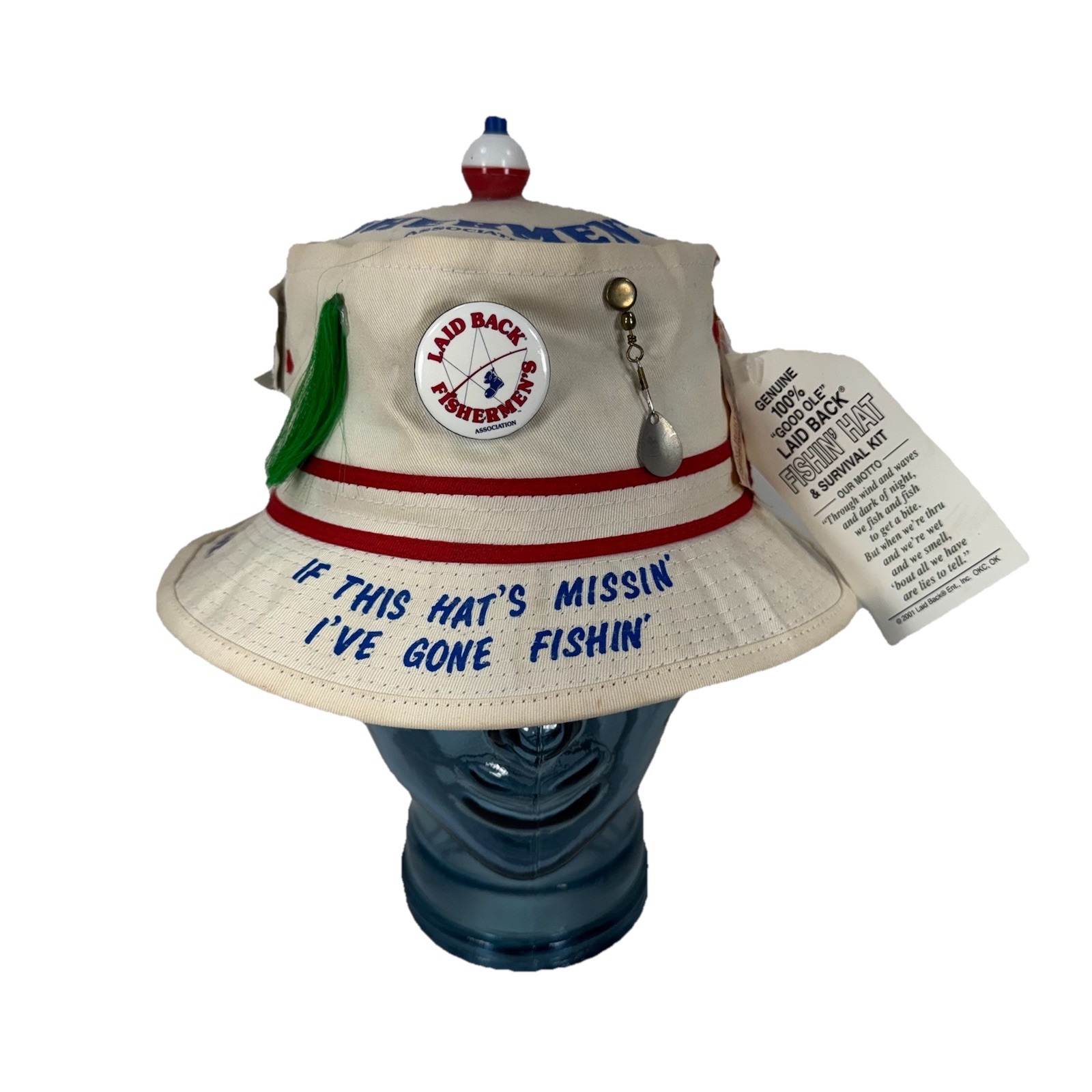 Laidback Fishing Hat & Survival Kit  Fishermen's Cap Vintage One Size New NWT