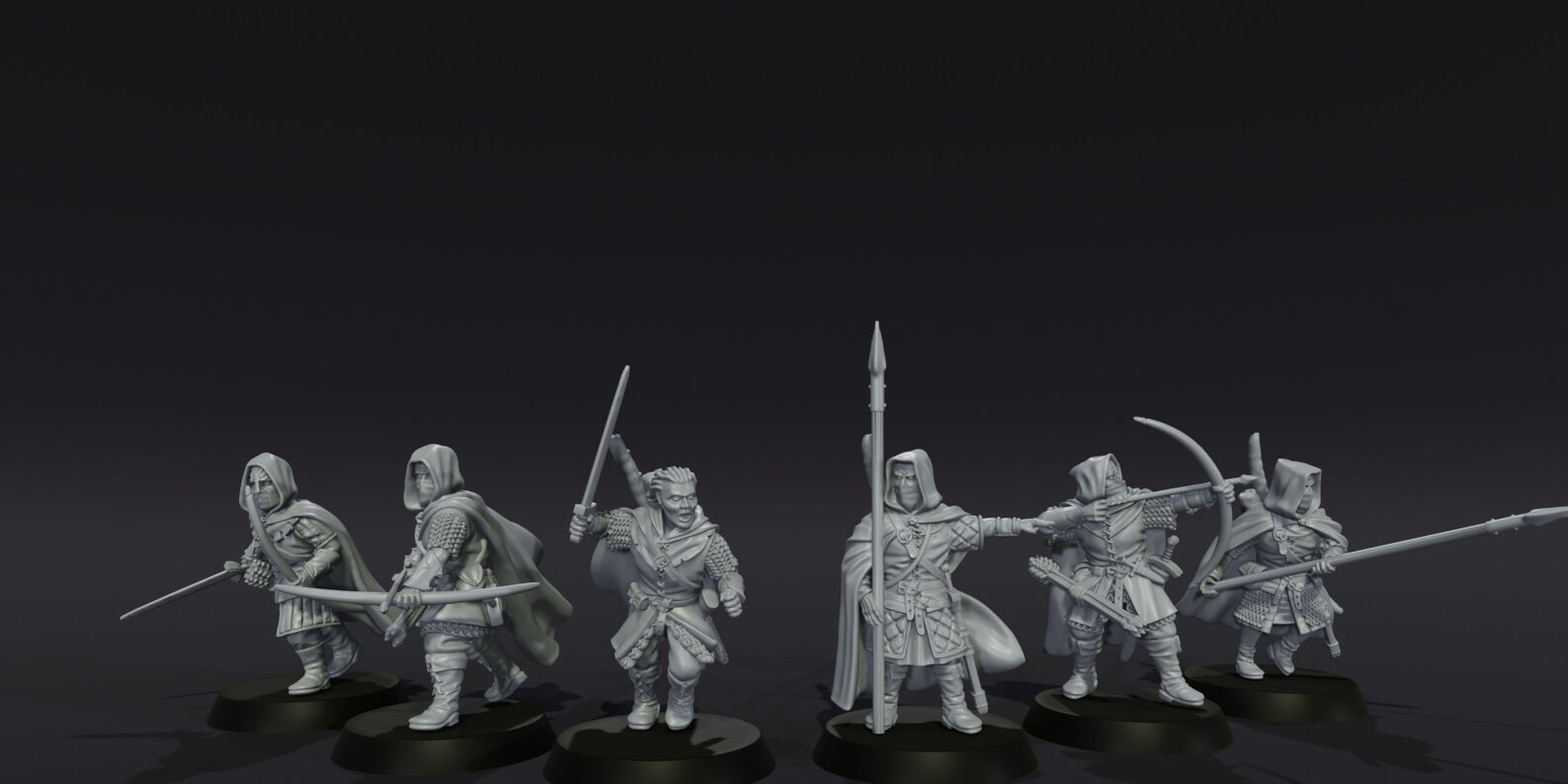 28mm Armored Rangers / Outlaws -  Ideal for MESBG LOTR Wargames Collectors