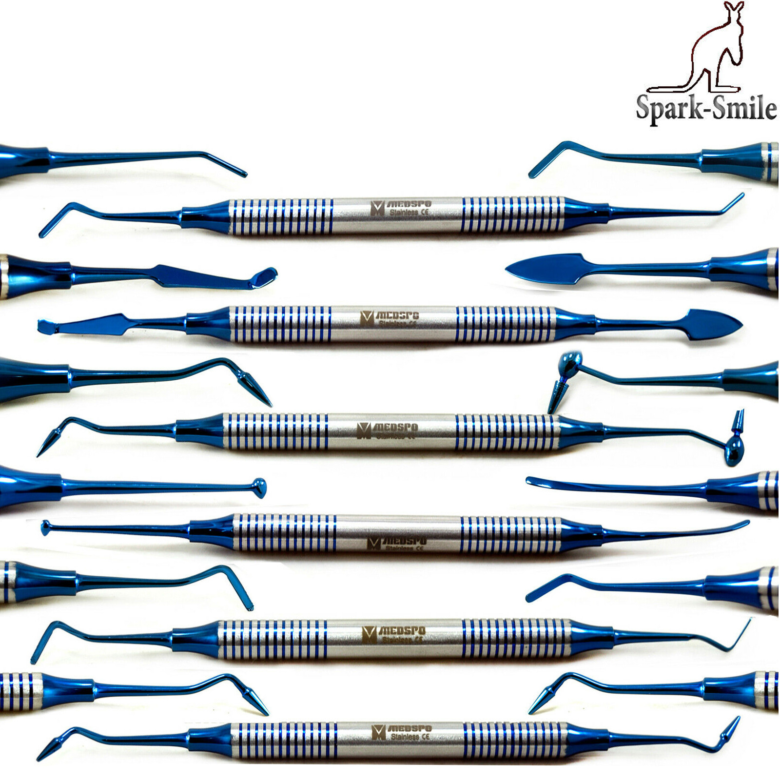 Composite Filling Instrument Blue Set 6 Pieces Restorative Placement Contouring