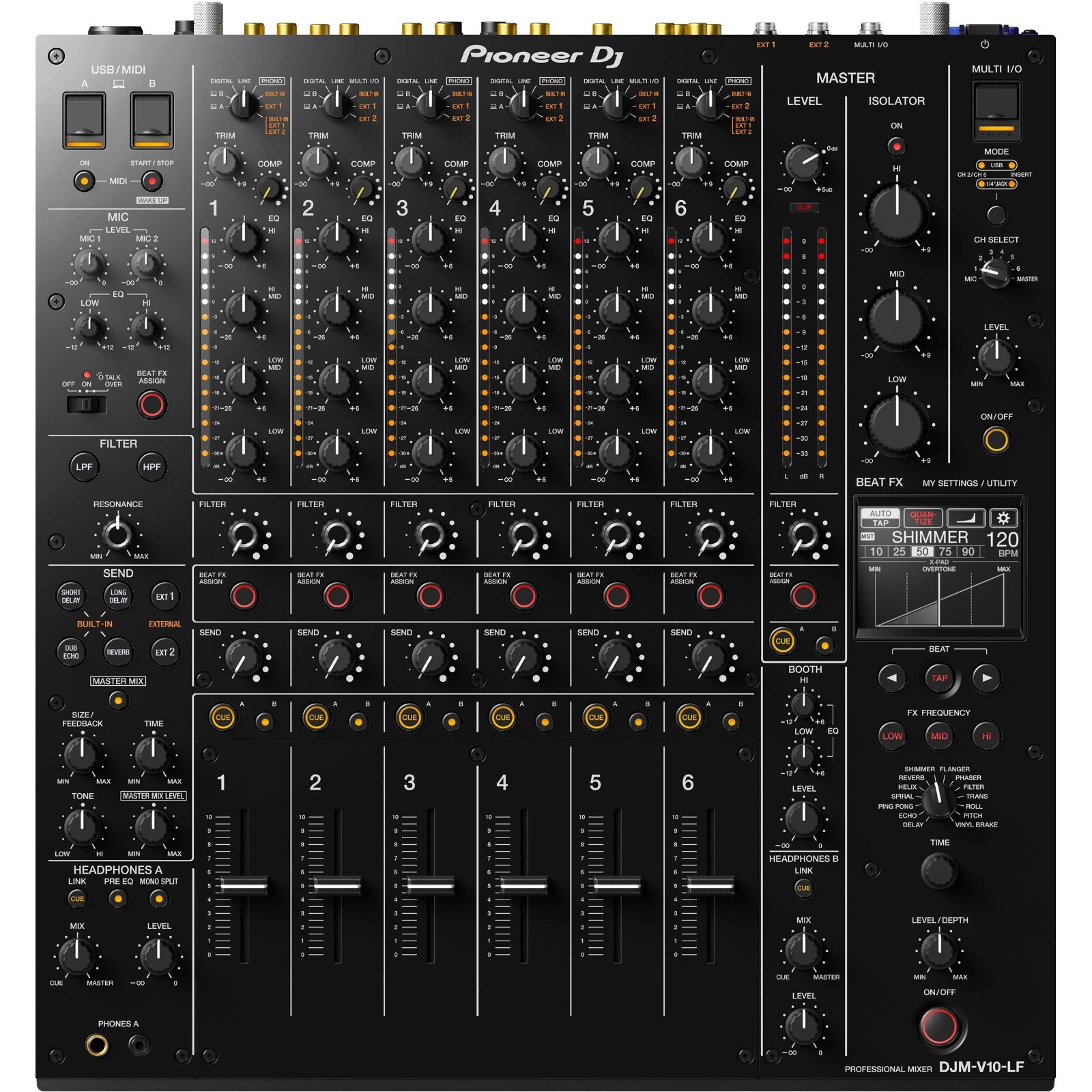 Pioneer DJ DJM-V10-LF 6-channel Professional DJ Mixer DJM-V10-LF/UXJCB