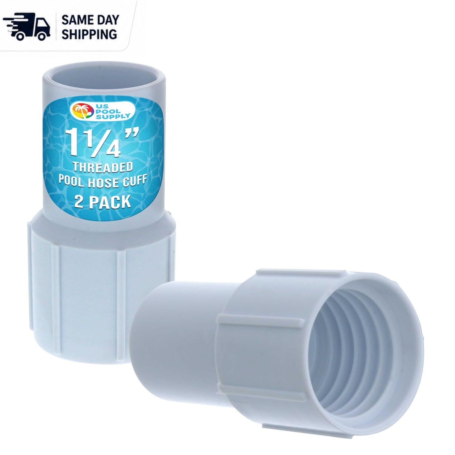 Threaded Pool Hose Cuffs, 2 Pack - Repair & Connect Vacuum Hoses Efficiently