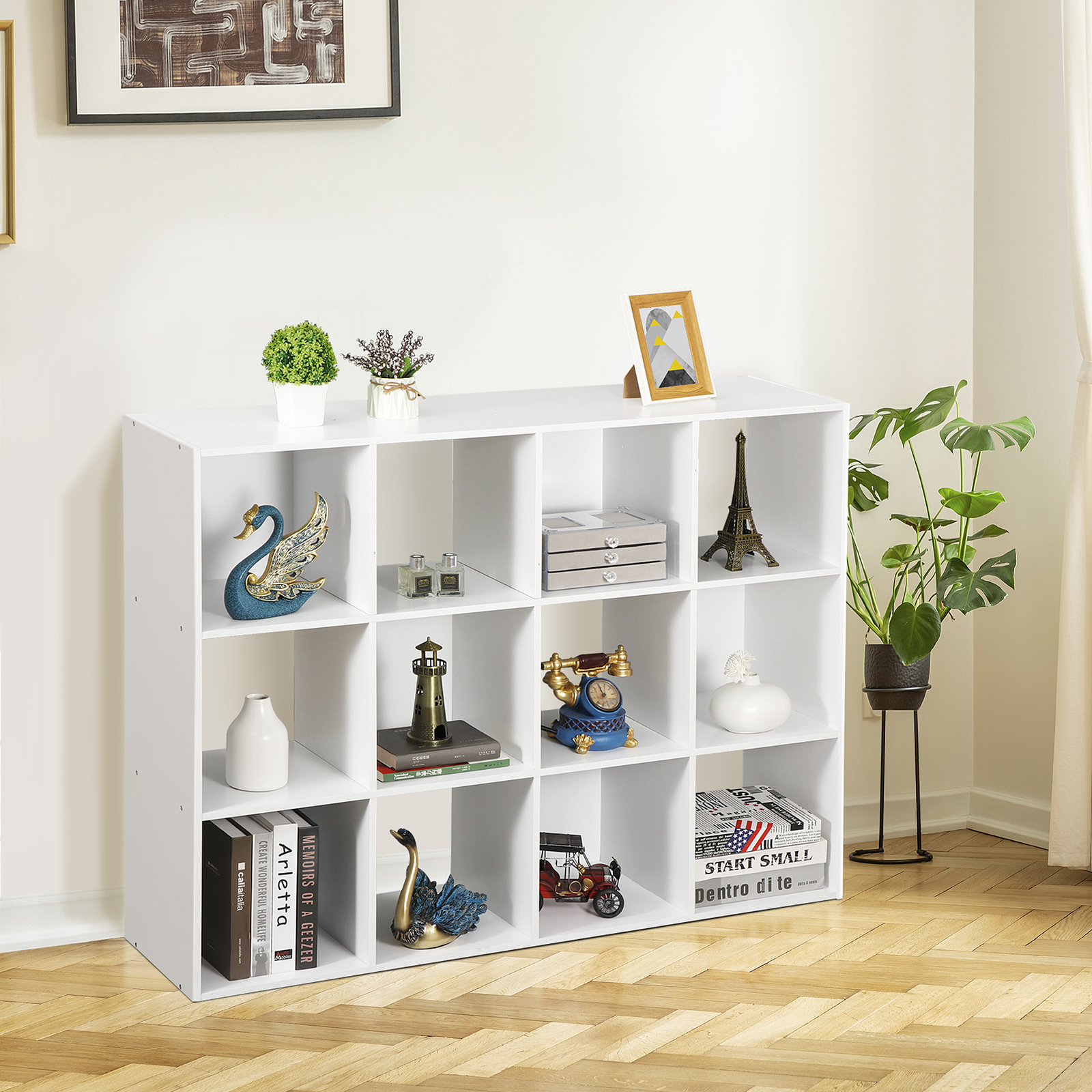 12 Cube Storage Organizer Bookcase Closet Storage for Home office Decor White