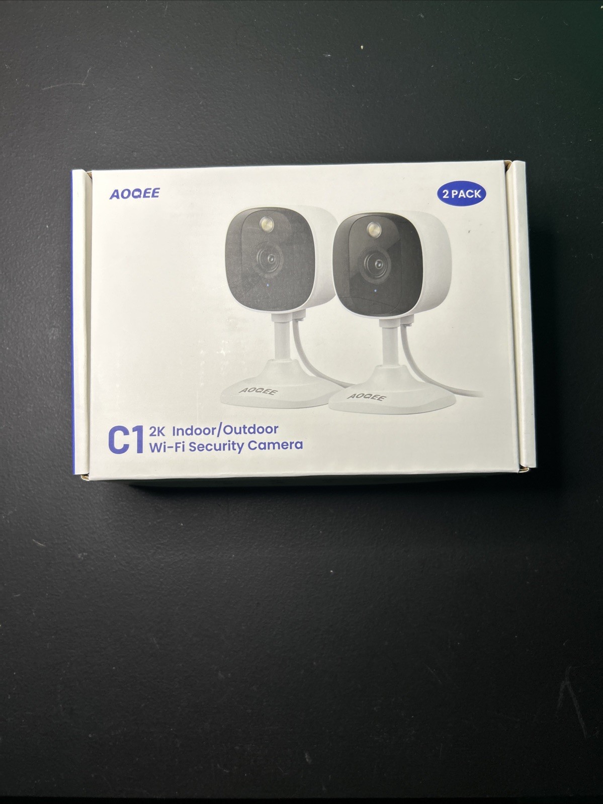 AOQEE 2K Indoor/Outdood Wi-Fi Security Camera-2 Pack-Remote Viewing-NEW