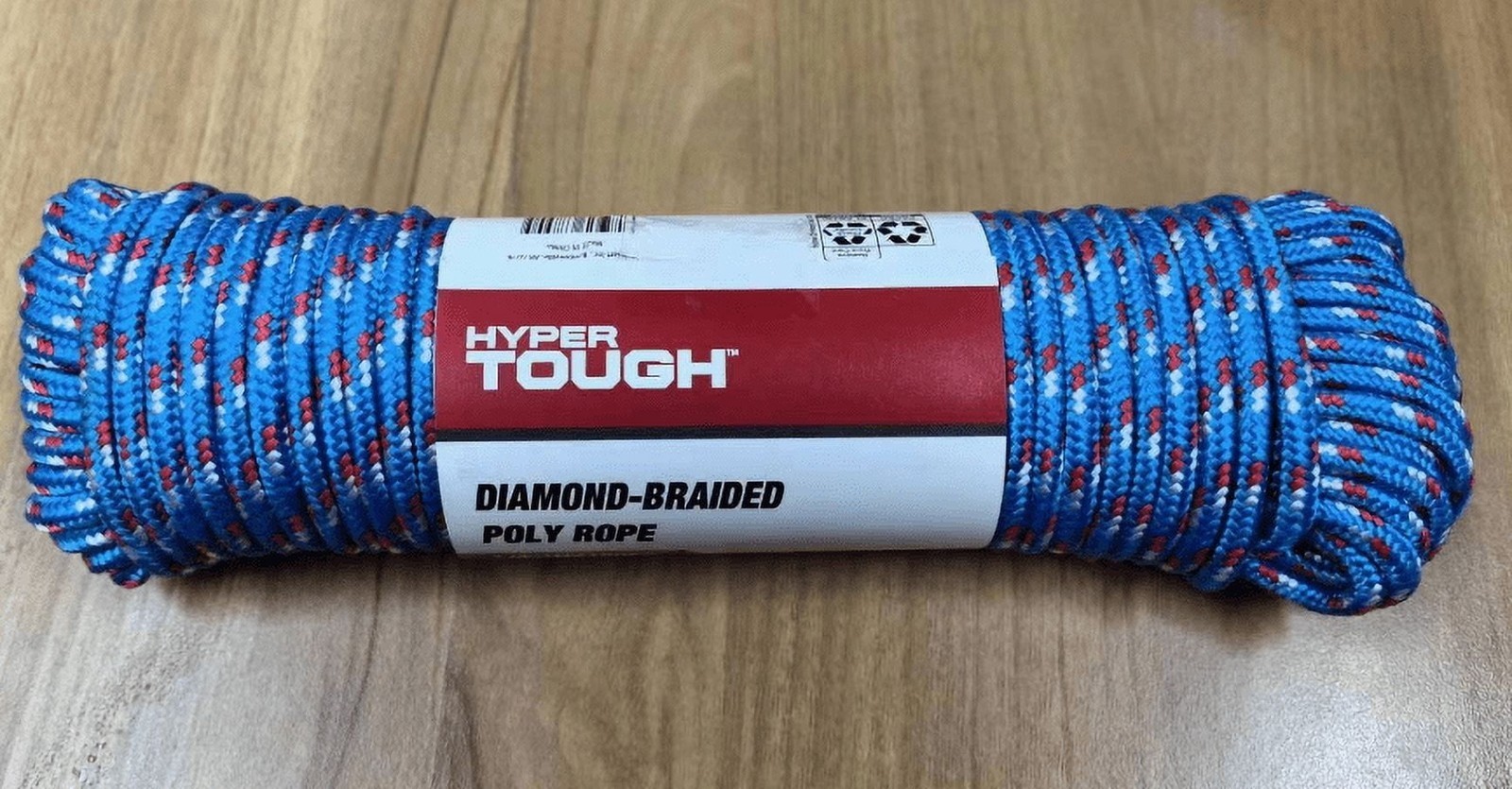 Polypropylene Diamond Braided Rope 1/4" Diameter x 100' Length Blue 1 Each
